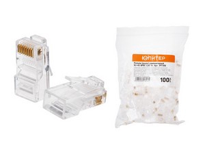 Разъем (джек) компьютерный RJ-45 8P8C CAT 5e (100 шт.) ЮПИТЕР