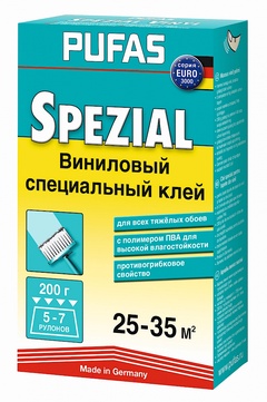 Клей обойный "PUFAS Специальный Виниловый
EURO 3000", (5-7 рулонов), 200 г