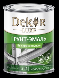 Грунт-эмаль "DEKOR" SPRINT 3 в 1 быстросохнущая, белая 0,9 кг.