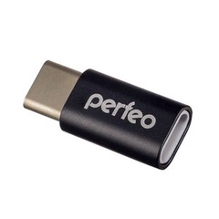 Адаптер Perfeo micro USB with Type-C (PF-VI-O005 Black) чёрный /200