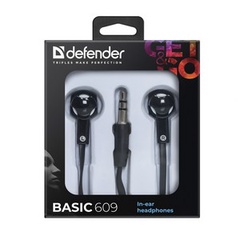 Наушники вставки Defender Basic черн./ бел. 1.1м арт. 50 63609 