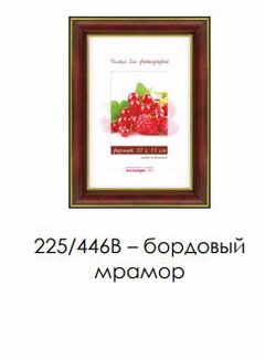 Рамка пласт. со стеклом бордовый мрамор 10х15 арт.225/446В 